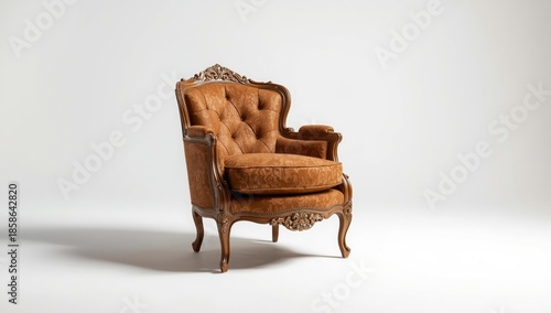 Antique-style brown armchai...
