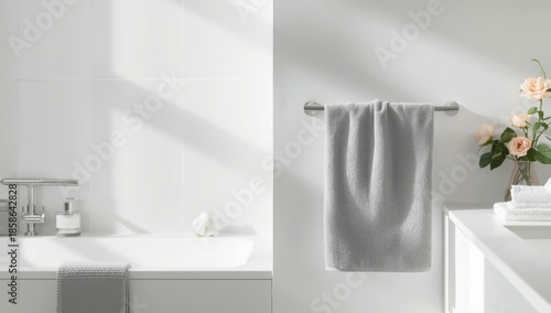 White bathroom setting feat...