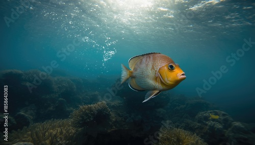 Bumphead parrotfish in vibr...