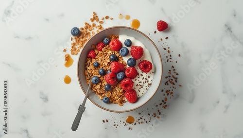 Fresh granola and muesli wi...