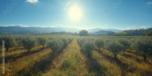 Young olive trees in a Medi...