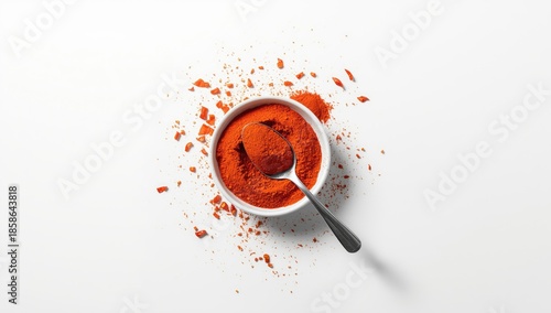 A dish of red chili powder ...