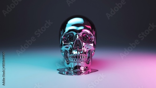 Vivid metal skull with melt...