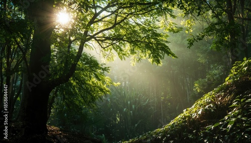 Morning sunlight illuminate...