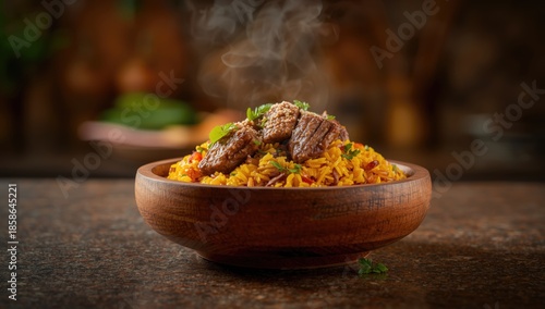 Hearty meat and rice pilaf ...