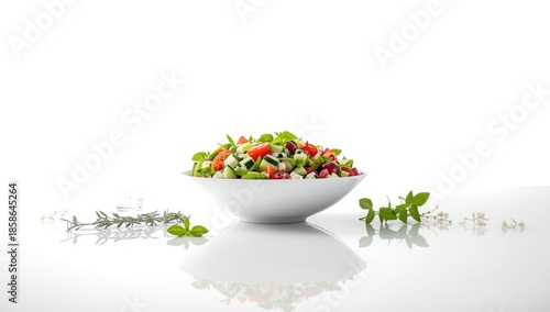 Fresh vegetable salad in wh...