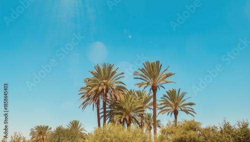 Egyptian palm trees with vi...