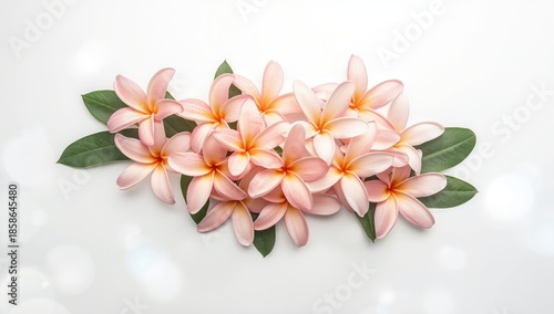 Group of pink plumeria flow...