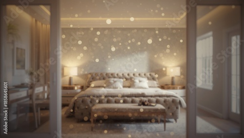 Out-of-focus bedroom interi...