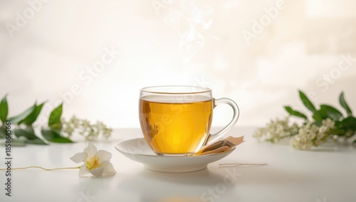 Herbal tea in a cup, associ...