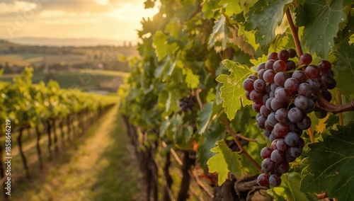 Grapevine landscape with cl...