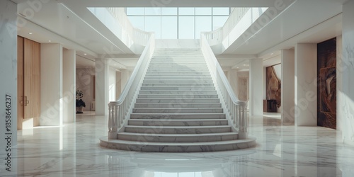 Elegant marble staircase wi...