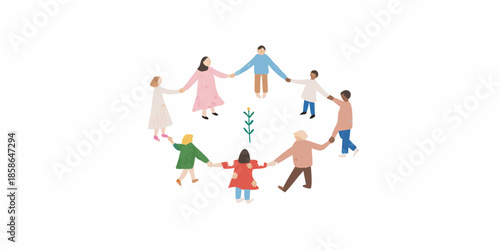 People holding hands in a circle illustrating community and togetherness