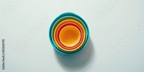 Set of four vibrant plastic...