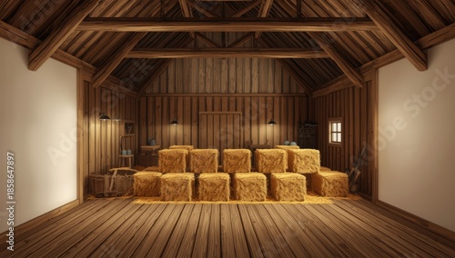 Interior of a barn with exp...