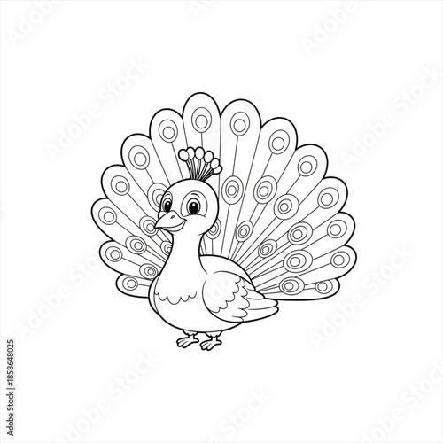 vector illustration of a peacock