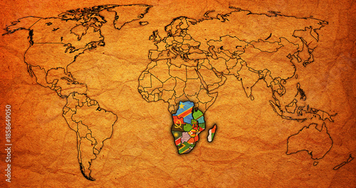 SADC member coutries on world map