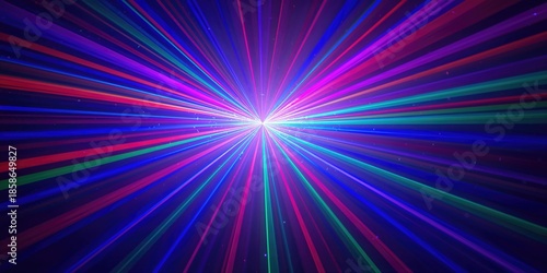 Colorful laser beams projec...