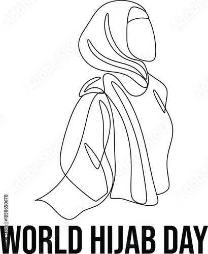 World hijab day illustration featuring a woman wearing hijab