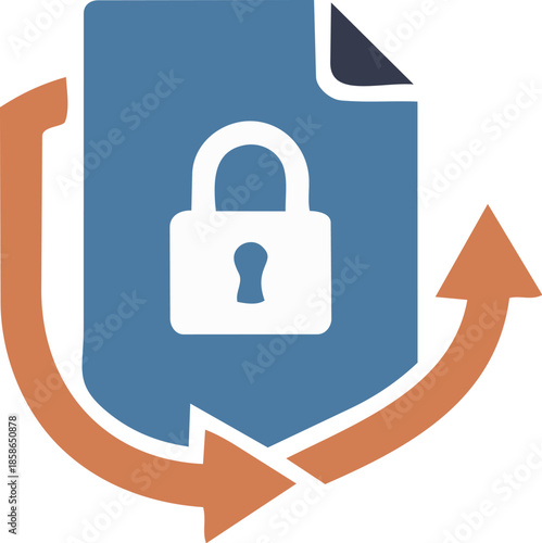 Modern Cybersecurity File Protection Icon Set