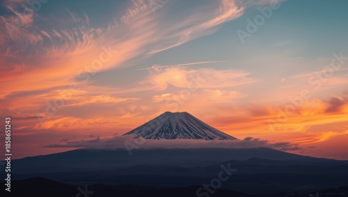 Mountain silhouette at dusk...