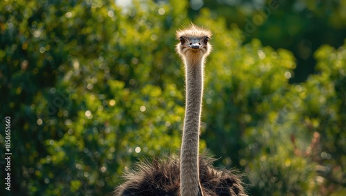 Ostrich standing under dire...