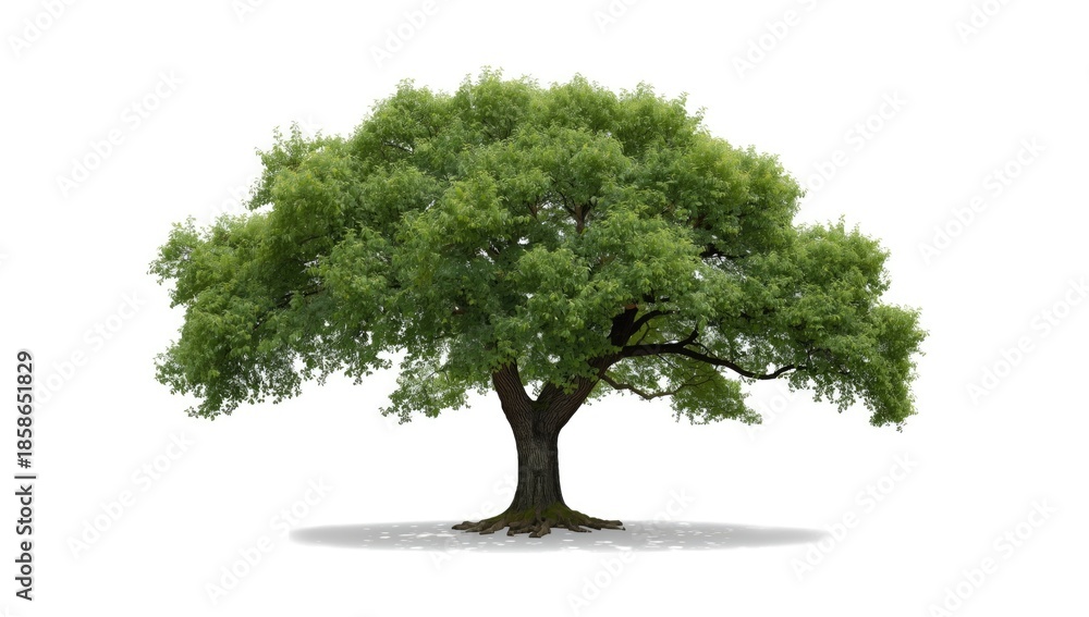 Obraz premium Single tree with clipping path on white for digital artwork and layout templates, focusing on visual clarity