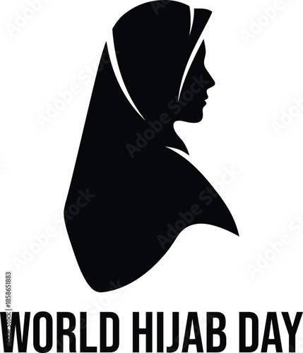 Celebrating world hijab day with a silhouette of a woman wearing hijab