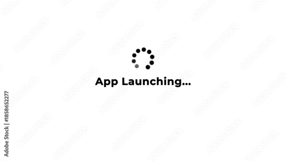 App launching animation with progress bar, spinning loader, and smooth ...