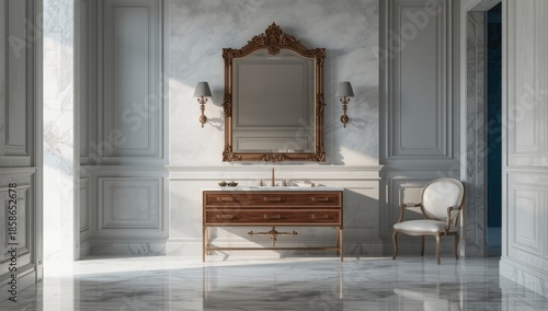 Contemporary bathroom featu...