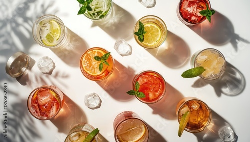 Assorted colorful cocktails...
