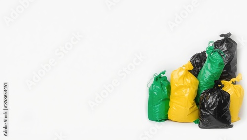 Assorted plastic trash bags...