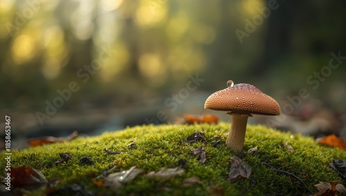 Fallen boletus mushroom on ...