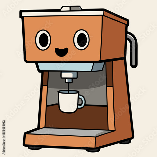 Simple Automatic Coffee Maker Illustration for Modern Cafe and Home Kitchen Concepts