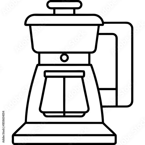 Simple Modern Coffee Brewer Machine Vector for Kitchen Equipment and Beverage Design