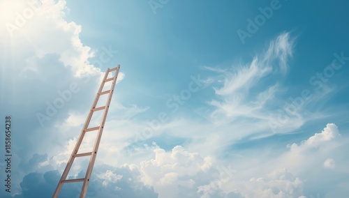 Extension ladder set up out...