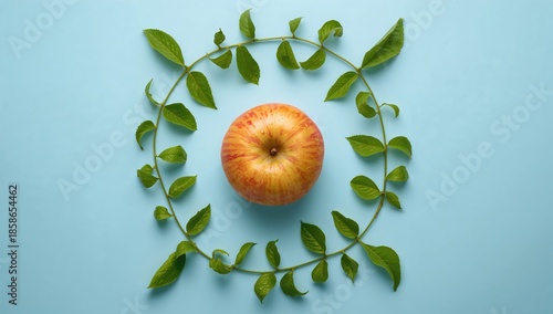 Repeating apple with leaves...