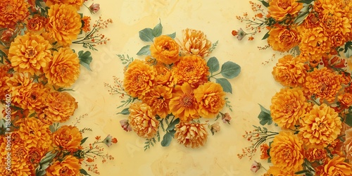 Floral print collage with i...