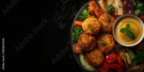 Colorful Lebanese cuisine w...