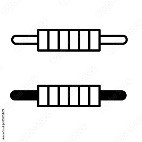 industrial heater set of icons on white background