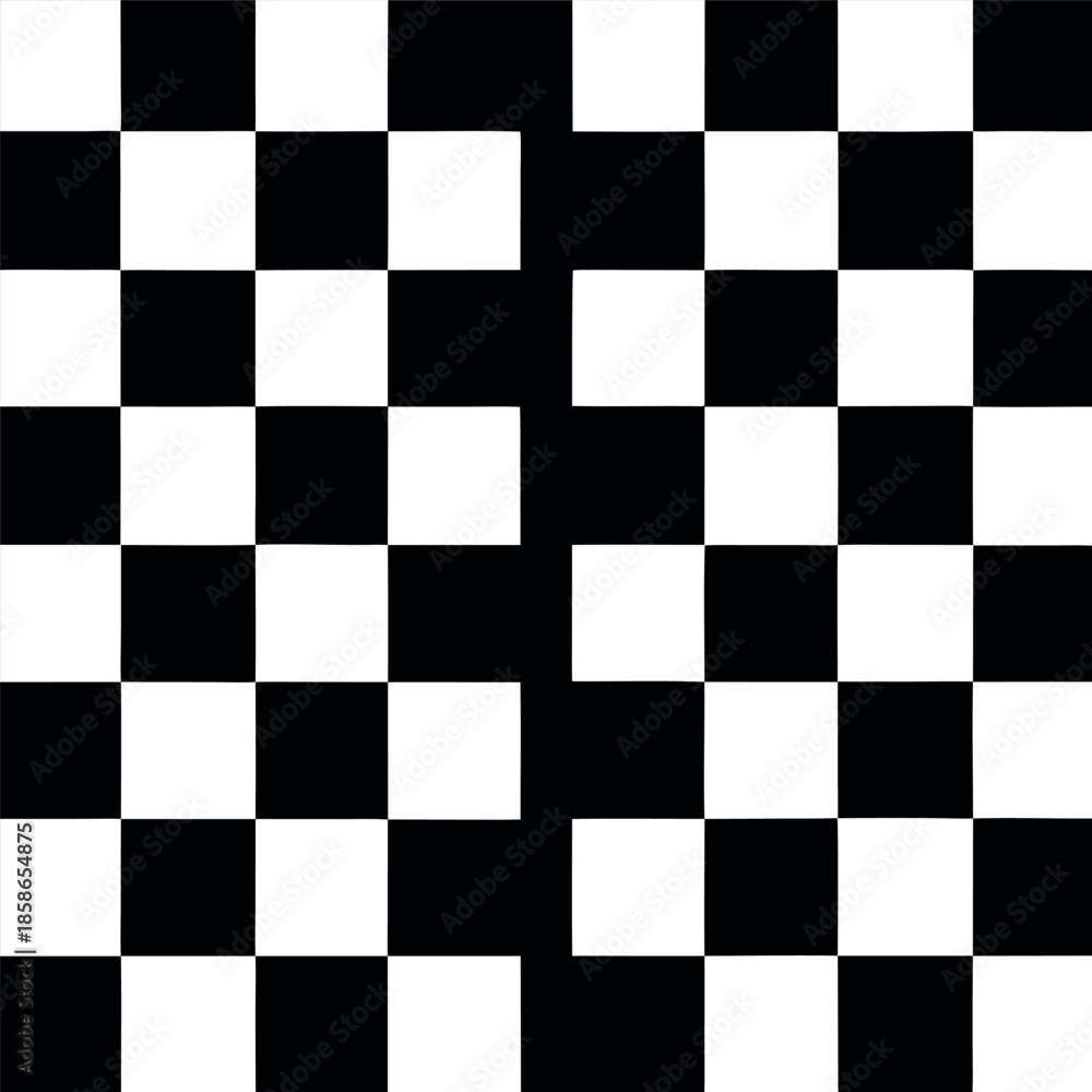 Fototapeta premium Black and white diamond checker pattern, clean geometric design, seamless background