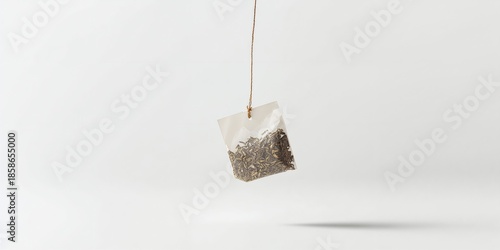 Single tea bag placed on a ...