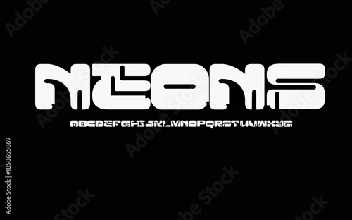 Modern futuristic fonts alphabet vector illustration simple and minimalist