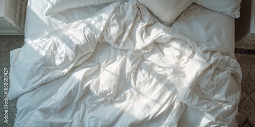 White fabric with creases s...
