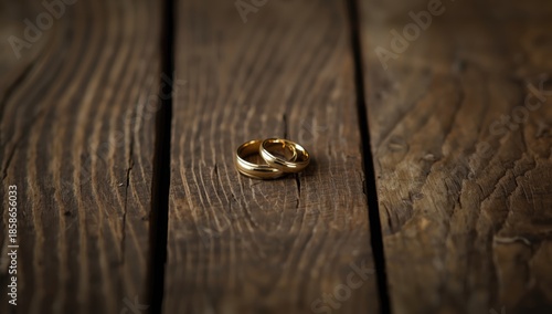 Close-up of gold wedding ba...