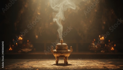 Incense burning at a Chines...