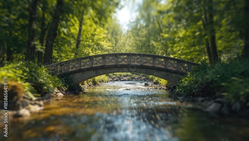 Concrete footbridge over a ...