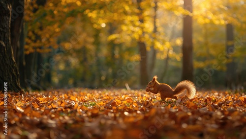 A squirrel darting through ...