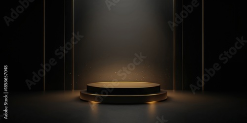 Luxurious black and gold po...