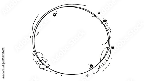 Hand-drawn circular border ...